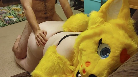 Fursuit creampie, yiff, plump