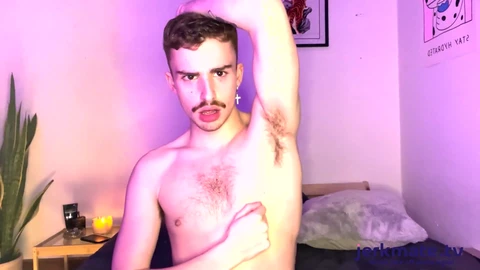 Gay masturbating, arse, live show