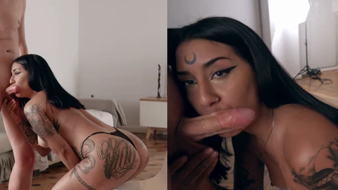 La belle latine tatouée se fait pilonner lors de son premier casting gonzo porn