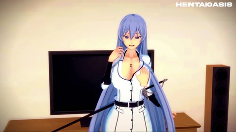 Esdeath de Akame ga KILL hentai anime en trois dimensions et en vue subjective