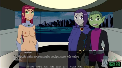 Porn game, teen titans raven, animation