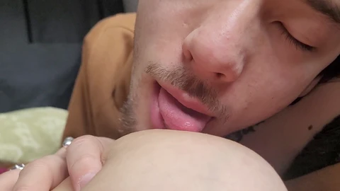 Nipple orgasm, real couple homemade, asmr