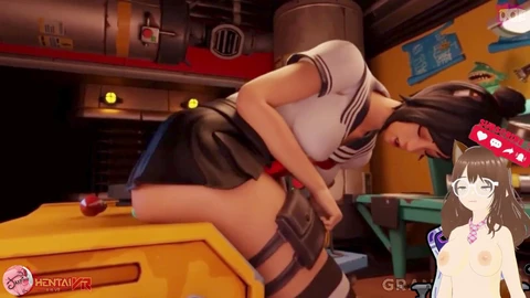 大きなディルド, 女のオナニー, ゲーマーガール