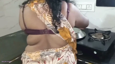 Desi Bhabhi Nitha Takes Doggystyle Hardcore Fucking from Stepbrother in the Kitchen - A Wild Desi Fuck Fest!